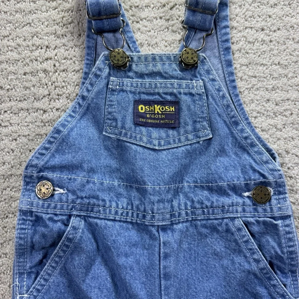 Vintage Oshkosh B'Gosh Infant Baby Denim Overalls‎ Size 6-9Months